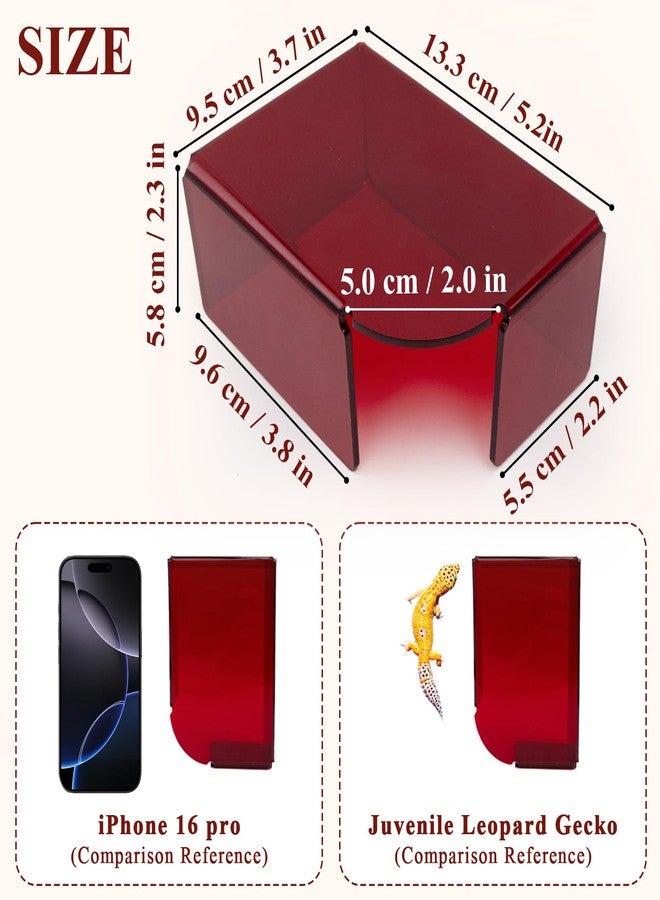 Niuohoy Visible Reptile Hide Box, PMMA Small Hideaway Snake Hide Enclosure, Easy to Clean Reptile Hides Cave for Leopard Geckos, Snakes, Lizards, Cornsnakes, Hamster - Small & Juvenilem (5.2 x 3.73 x 2.3 in) - Image 2